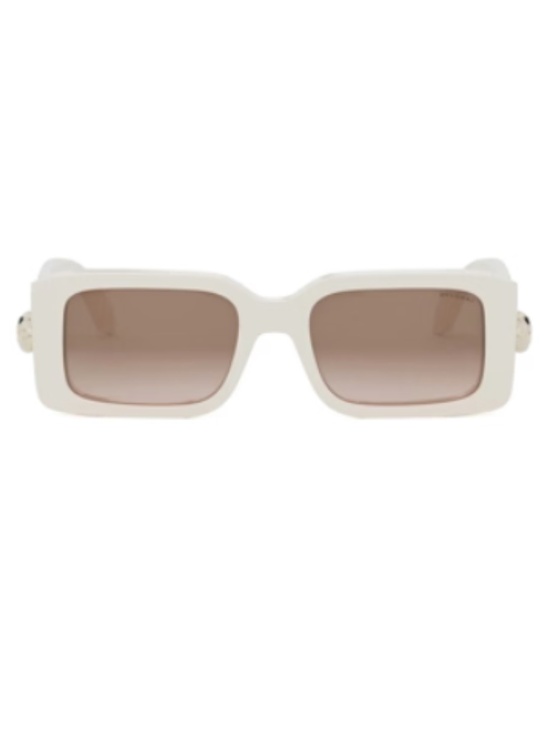 Bvlgari BV40044U 25F 53 White Brown Gradient Sunglasses Bulgari